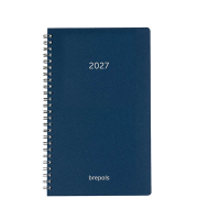 Brepols Breform Polyprop agenda journalier format horaire 2027 (1 jour par page) 6 langues - bleu 440269