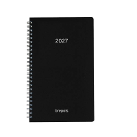 Brepols Breform Polyprop agenda journalier format horaire 2027 (1 jour par page) 6 langues - noir 440268