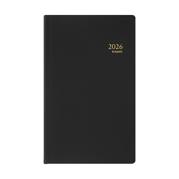 Brepols Breform Seta agenda journalier 2026 avec répartition par heure (1 jour par page) 6 langues - noir 262441 - 1