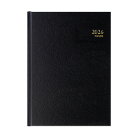 Brepols Bremax Santex agenda journalier 2026 avec répartition par quart d'heure (1 jour par 2 pages) 6 langues - noir 262402