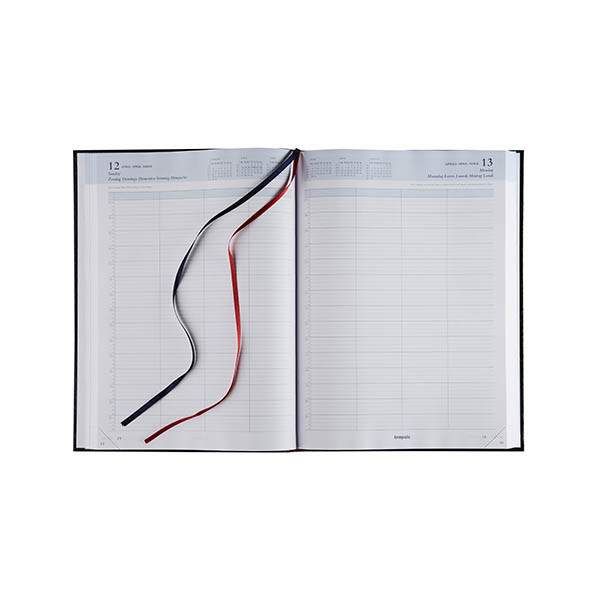 Brepols Bremax Santex agenda journalier 2027 avec répartition par quart d’heure (1 jour par page) 6 langues - noir 440198 - 2
