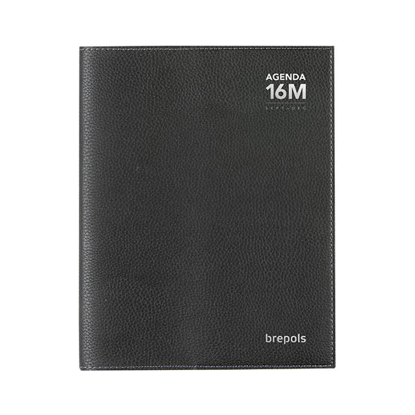 Brepols Bretime Calpe agenda hebdomadaire 16 mois 2026-2027 avec répartition horaire (1 semaine par 2 pages) 6 langues - noir 440185 - 1