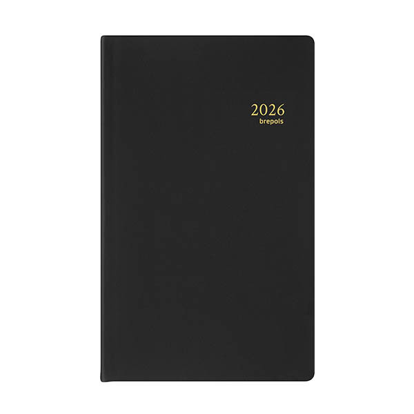 Brepols Building Seta agenda journalier 2026 avec répartition par heure (1 jour par page) 6 langues - noir 262553 - 1