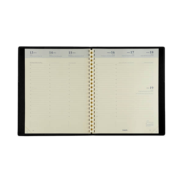 Brepols Concorde Calpe agenda hebdomadaire format horaire 2027 (1 semaine, 2 pages) 6 langues - bleu 440303 - 2