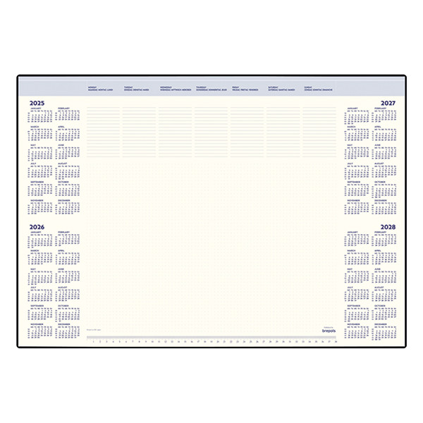 Brepols Desk Mate sous-main 41,2 x 59 cm 2025-2028 (35 feuilles) 4 langues 261431 - 1