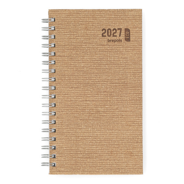 Brepols Ecorama Kazar 2027 agenda semainier à spirale (1 semaine sur 2 pages) 6 langues - beige 440355 - 1