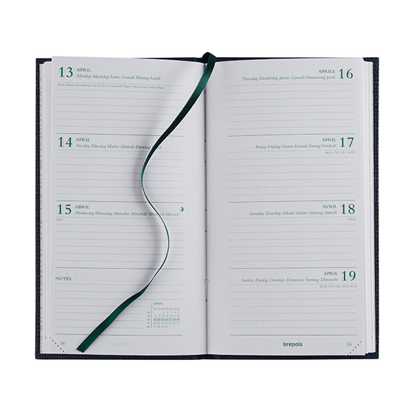 Brepols Ecorama Kazar agenda semainier 2026 (1 semaine sur 2 pages) 6 langues - marron 262486 - 2