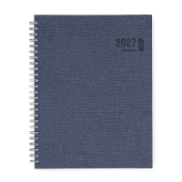 Brepols Ecotiming Kazar 2027 agenda semainier à spirale avec horaires (1 semaine sur 2 pages) 6 langues - bleu foncé 440358