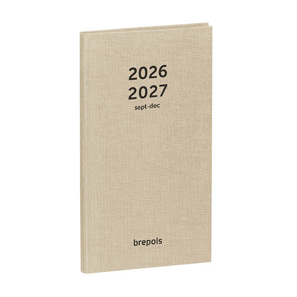 Brepols Interplan Nature agenda semainier 16 mois 2026-2027 (1 semaine sur 2 pages) 6 langues - beige 440193 - 1