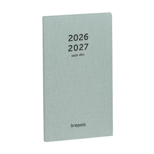 Brepols Interplan Nature agenda semainier 16 mois 2026-2027 (1 semaine sur 2 pages) 6 langues - vert menthe 440192 - 1