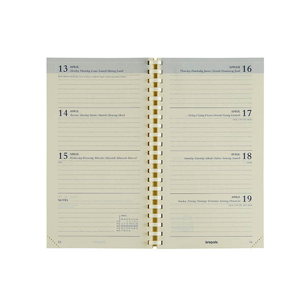 Brepols Interplan recharge pour agenda semainier 2027 (1 semaine par 2 pages) 6 langues 440221 - 1