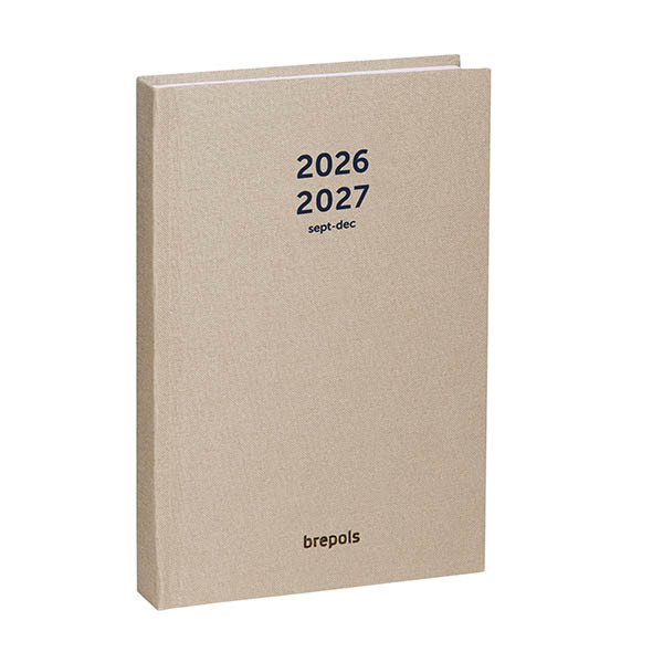Brepols Nature 16 mois agenda semainier 2026-2027 (1 semaine par page) 4 langues - beige 440190 - 1