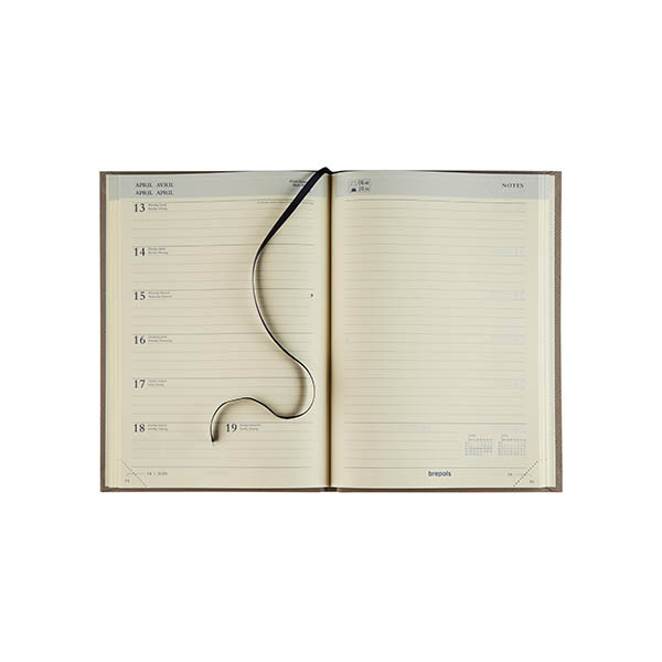 Brepols Nature 16 mois agenda semainier 2026-2027 (1 semaine par page) 4 langues - bleu gris 440188 - 2