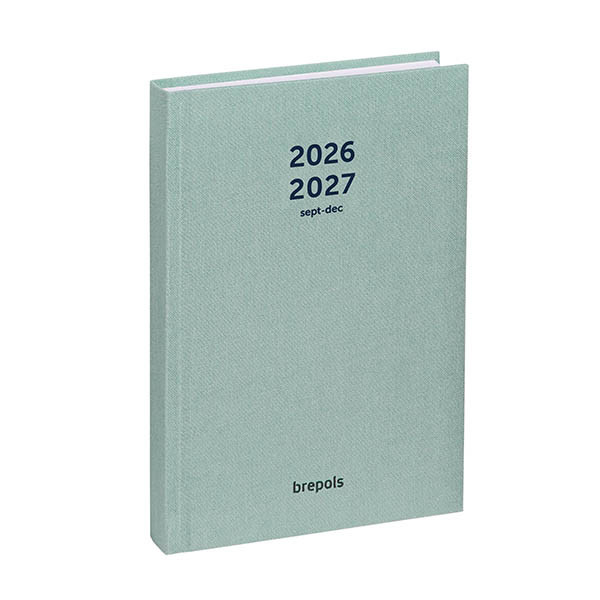 Brepols Nature 16 mois agenda semainier 2026-2027 (1 semaine par page) 4 langues - vert menthe 440189 - 1