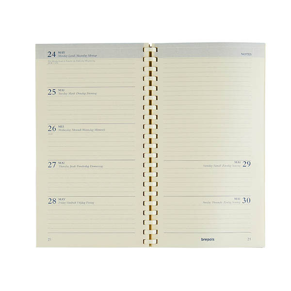 Brepols Notaplan recharge pour agenda hebdomadaire 2027 (1 semaine par 2 pages) 6 langues 440325 - 1