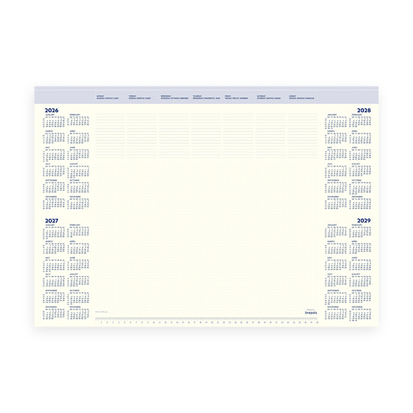 Brepols Office Mate sous-main de bureau 2026-2029 (35 feuilles) 4 langues 262532 - 1