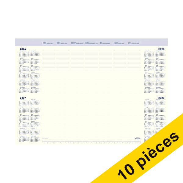 Offre : 10x Brepols Office Mate sous-main 2027-2030 (35 feuilles) 4 langues 440362 - 1