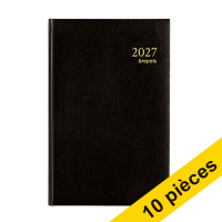 Offre : 10x Brepols Saturnus Luxe Lima 2027 agenda avec répartition par demi-heure (1 jour par page) 4 langues - noir 440359