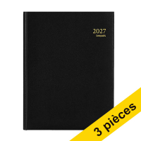 Offre : 3x Brepols Timing Lima agenda semainier 2027 format horaire (1 semaine par 2 pages) 4 langues - noir 440364