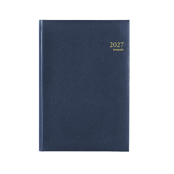 Brepols Omega Lima 2027 agenda semainier avec division de 25 minutes (1 semaine par 2 pages) 6 langues - bleu 440211 - 1