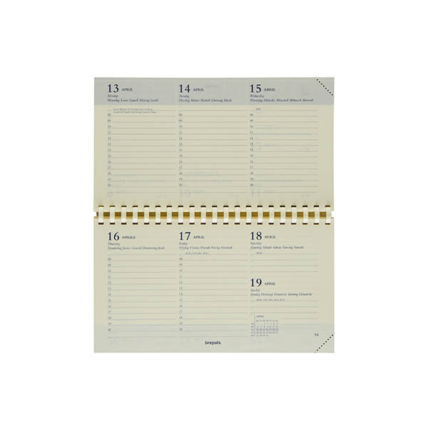 Brepols Omniplan recharge agenda hebdomadaire 2027 (1 semaine sur 2 pages) 6 langues 440223 - 1