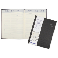 Brepols Optivision Kashmir large weekagenda 2023 met uurindeling zwart (binding) NL 265371