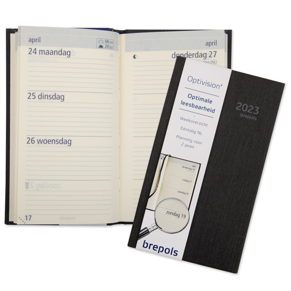 Brepols Optivision Pocket Kashmir weekagenda 2023 zwart 265437 - 1