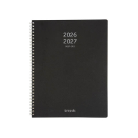 Brepols Polyprop 16 mois agenda hebdomadaire avec répartition horaire 2026-2027 (1 semaine par 2 pages) 4 langues - noir 440177