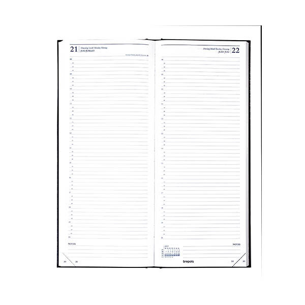 Brepols Saturnus Lima agenda avec répartition par quart d'heure 2027 (1 jour par page) 4 langues - noir 440203 - 2