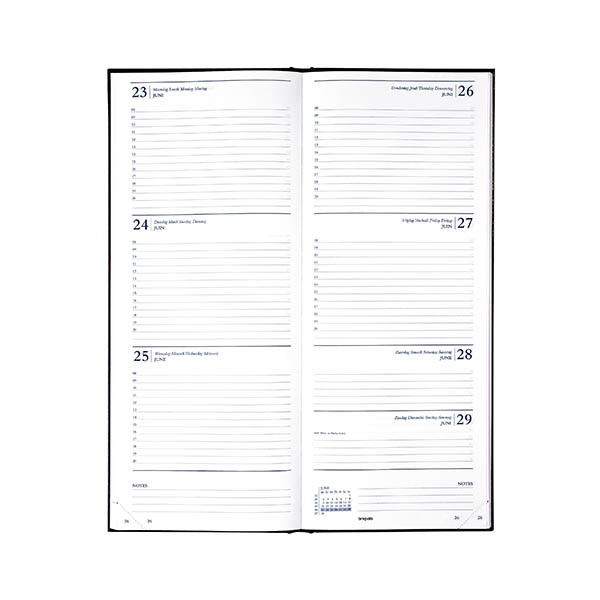 Brepols Saturnus Lima agenda hebdomadaire 2027 (1 semaine par 2 pages) 4 langues avec répartition horaire - noir 440271 - 2