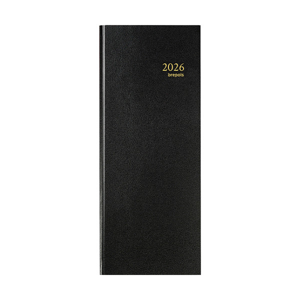 Brepols Saturnus Lima agenda journalier 2026 avec répartition par quart d'heure (1 jour par page) 4 langues - noir 262405 - 1