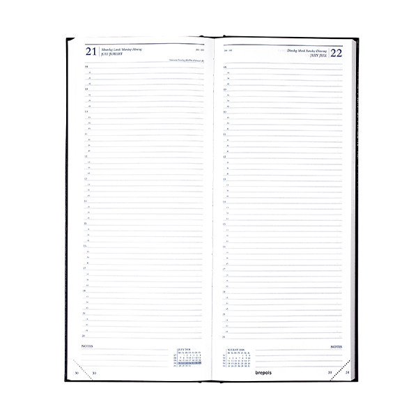 Brepols Saturnus Lima agenda journalier 2026 avec répartition par quart d'heure (1 jour par page) 4 langues - noir 262405 - 2