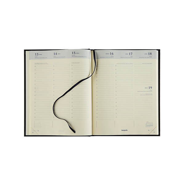 Brepols Timing Colora agenda hebdomadaire format horaire 2027 (1 semaine par 2 pages) 6 langues - beige 440283 - 2