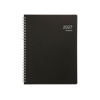 Brepols Timing Recycled PP agenda hebdomadaire 2027 (1 semaine par 2 pages) 4 langues - noir 440297