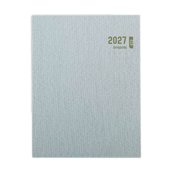 Brepols Timing Toile Ocean agenda hebdomadaire format horaire 2027 (1 semaine sur 2 pages) 6 langues - vert menthe 440286 - 1