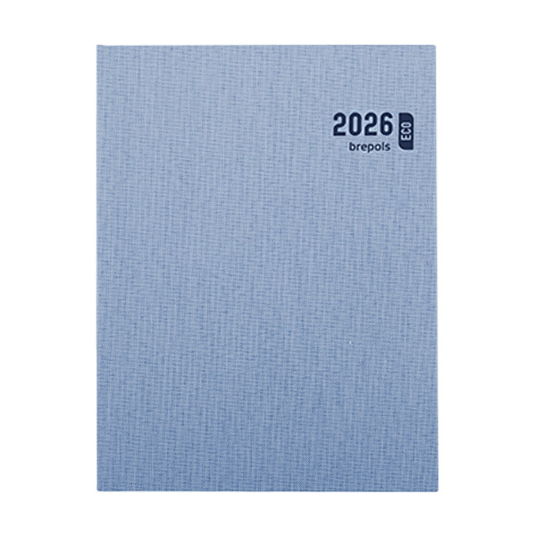 Brepols Timing Toile Ocean agenda semainier 2026 avec répartition par heure (1 semaine sur 2 pages) 6 langues - bleu 262462 - 1