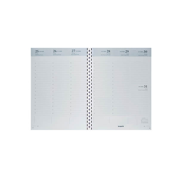 Brepols Timing recharge d'agenda hebdomadaire avec répartition horaire 2027 (1 semaine, 2 pages) 4 langues 440296 - 1