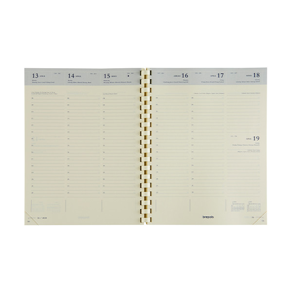 Brepols Timing recharge pour agenda semainier 2026 (1 semaine sur 2 pages) 6 langues 262419 - 1