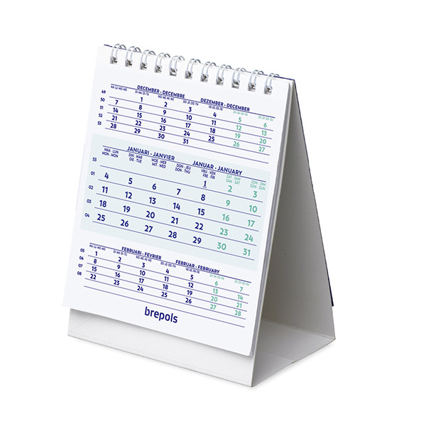 Brepols calendrier de bureau 2026 (13 x 10,5 cm) 4 langues 262521 - 1