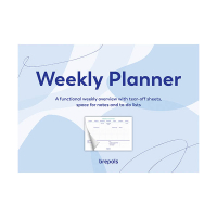 Brepols planning semainier non daté (56 feuilles) ANGL - bleu clair 440240