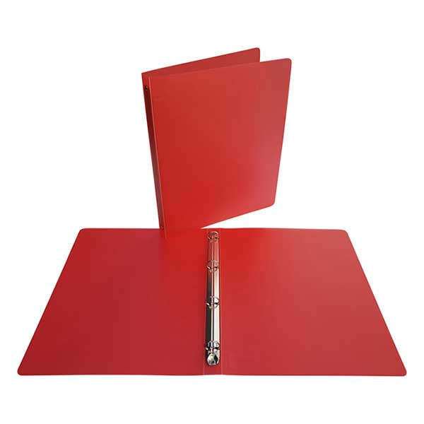 Bronyl classeur 4 anneaux - rouge transparent (25 mm) 402775 - 1