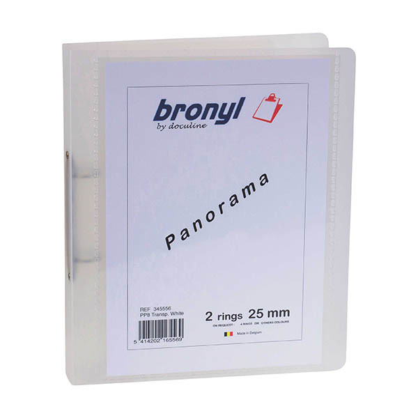 Bronyl classeur panorama à 2 anneaux ronds 25 mm - transparent blanc 440414 - 2