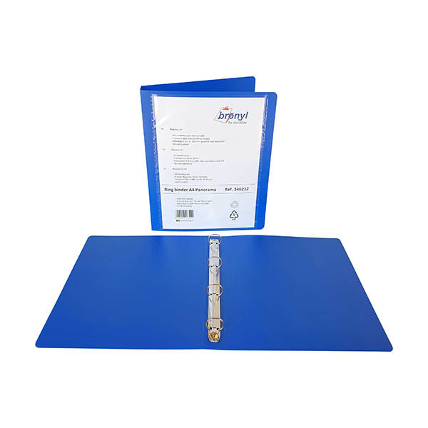 Bronyl classeur personnalisable avec 4 anneaux en forme de O 25 mm - bleu 440412 - 1