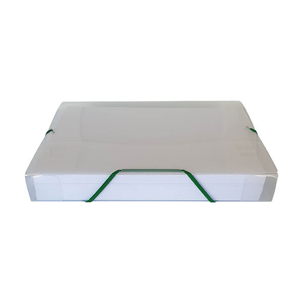 Bronyl elastobox blanc transparent avec élastique vert 40 mm 440403 - 2