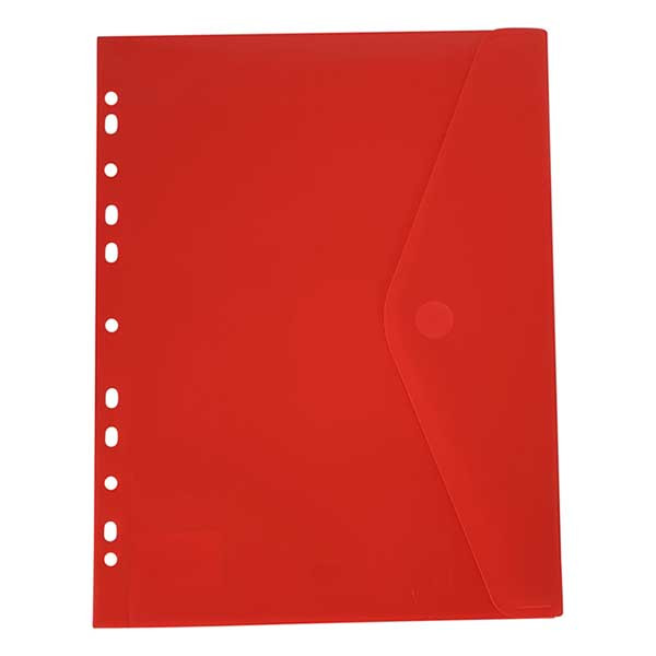 Bronyl enveloppe de documents A4 avec perforation - rouge transparent 402838 - 1