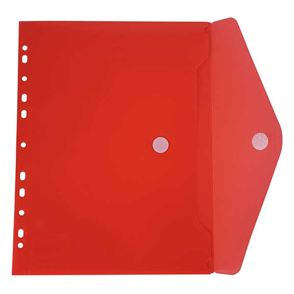 Bronyl enveloppe de documents A4 avec perforation - rouge transparent 402838 - 2