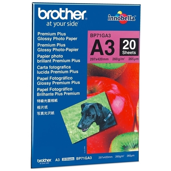 Brother BP71GA3 Premium Plus Glossy papier photo A3 260 g/m² (20 feuilles) 063500 - 1