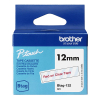 Brother Btag-132 ruban non laminé 12 mm (d'origine) - rouge sur transparent
