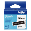 Brother Btag-335 ruban non laminé 12 mm (d'origine) - blanc sur noir