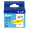 Brother Btag-631 ruban non laminé 12 mm (d'origine) - noir sur jaune